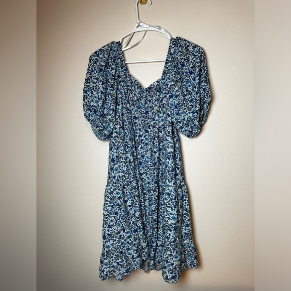Wild Fable Babydoll Dress Blue Floral Size L - Picture 3 of 5